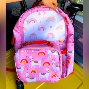 New Llama Backpack with Matching lunchbox!